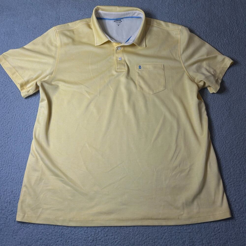IZOD Polo Mens XL Yellow Saltwater Performance Short Sleeve Polo
